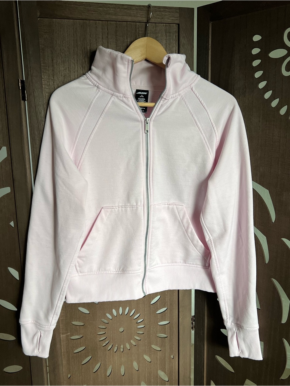 Avia Pale Pink Full-Zip Mock Neck Sweatshirt